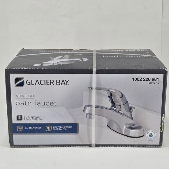 Glacier Bay Aragon 4 in. Centerset Single-Handle Low-Arc in Chrome HD67211W-6A01 - Picture 1 of 6